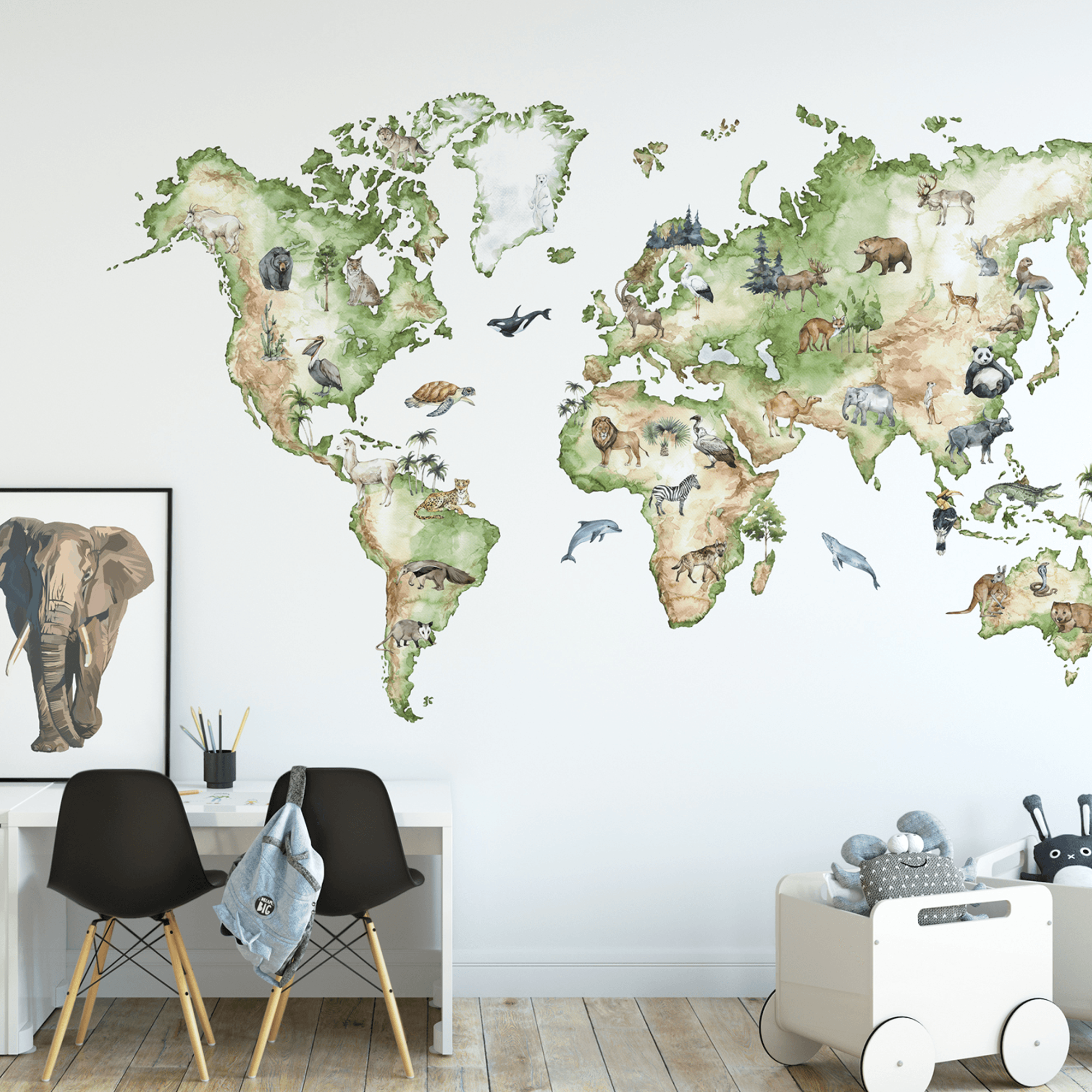 World Map Animal Encyclopedia Wall Decal - Printibly