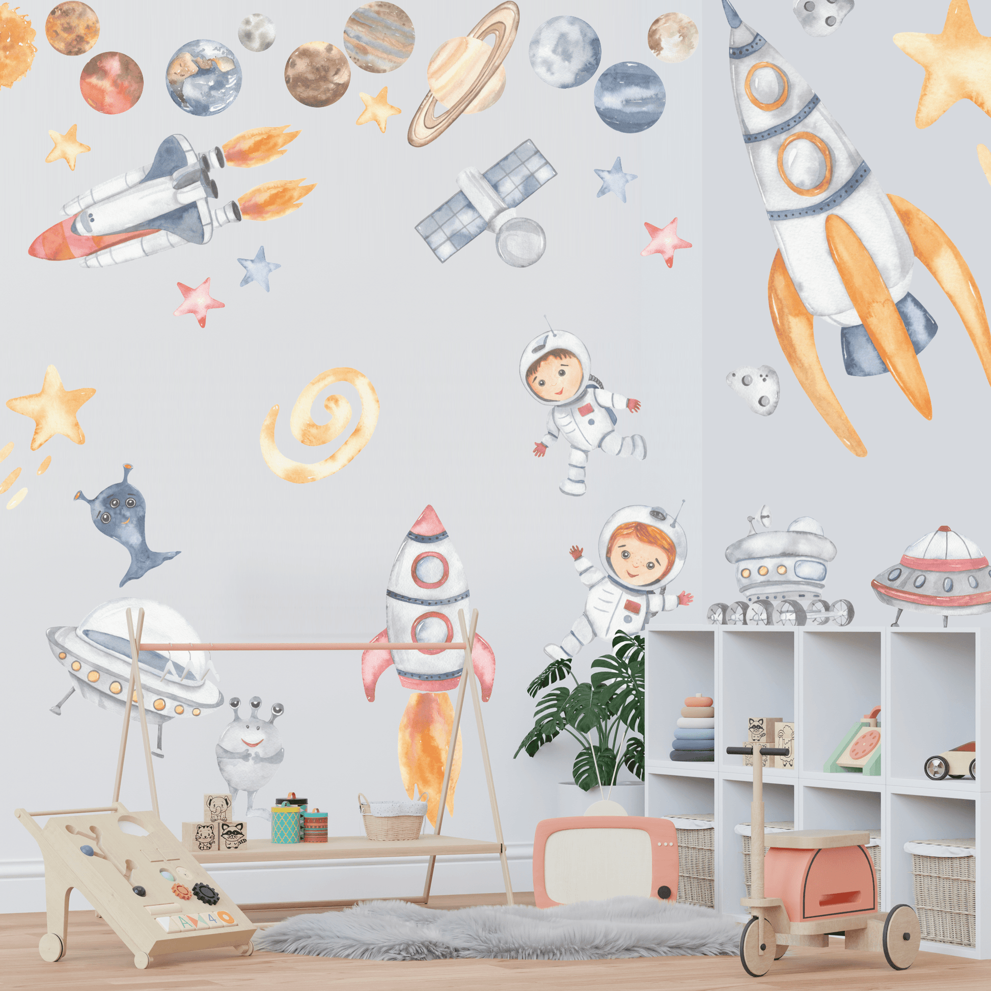 Space Adventures Watercolour Decal Set - Printibly