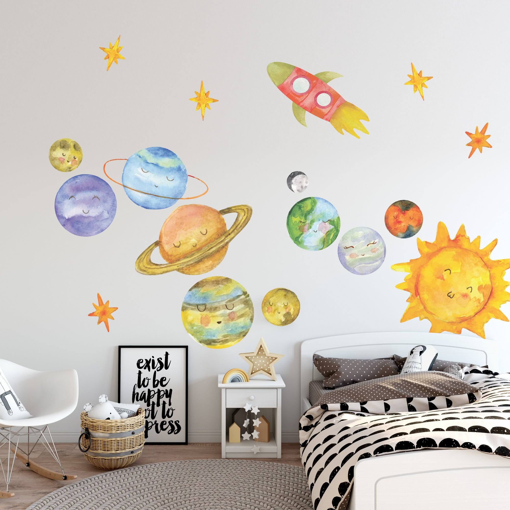 Solar System Baby Watercolour - Printibly