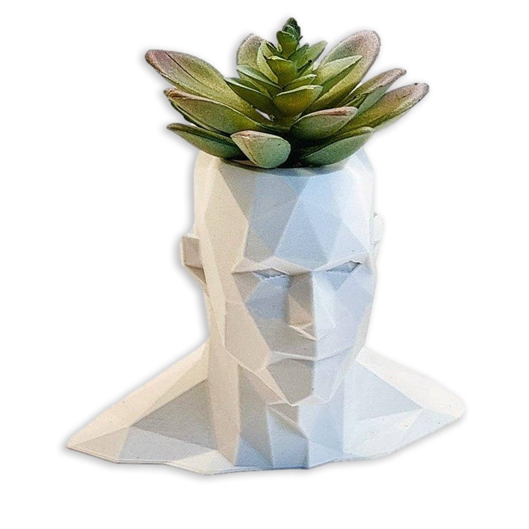 Low Poly Male Head Planter - Printibly