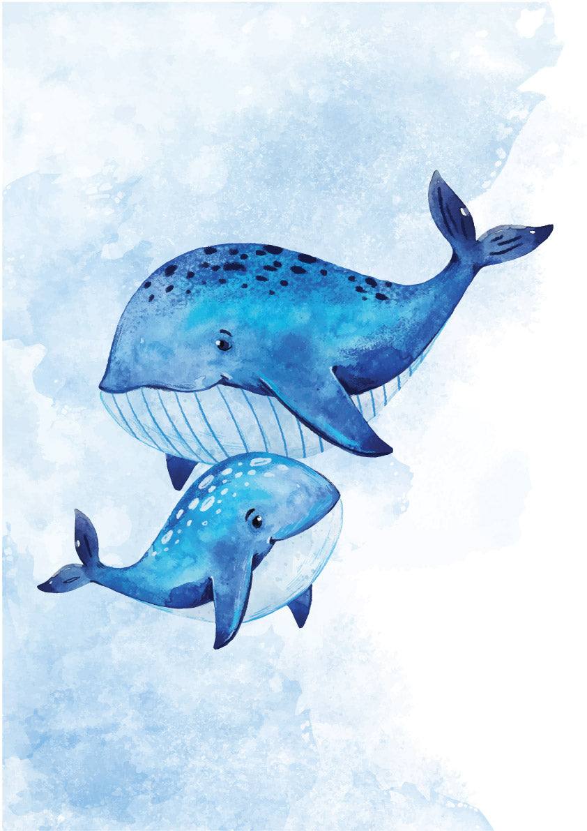 Watercolour Whales - Printibly