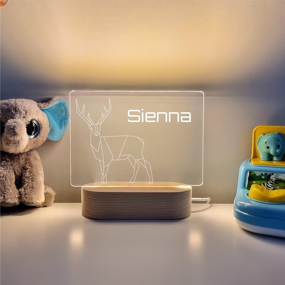 Abstract Deer Personalised Night Light - Printibly