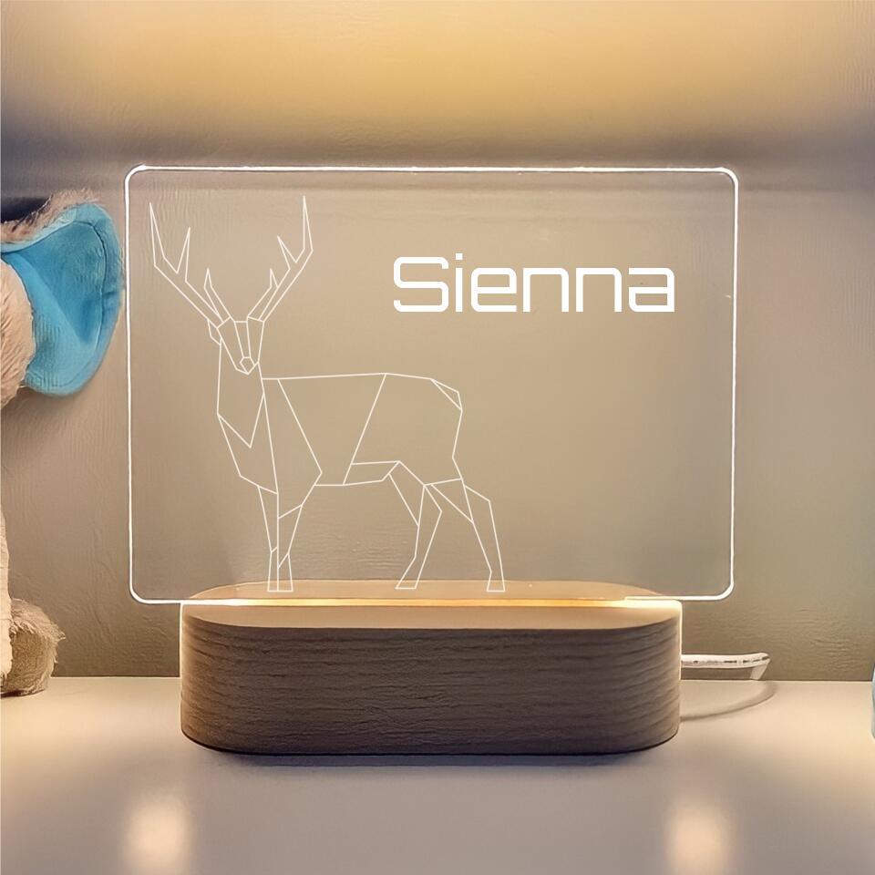 Abstract Deer Personalised Night Light - Printibly