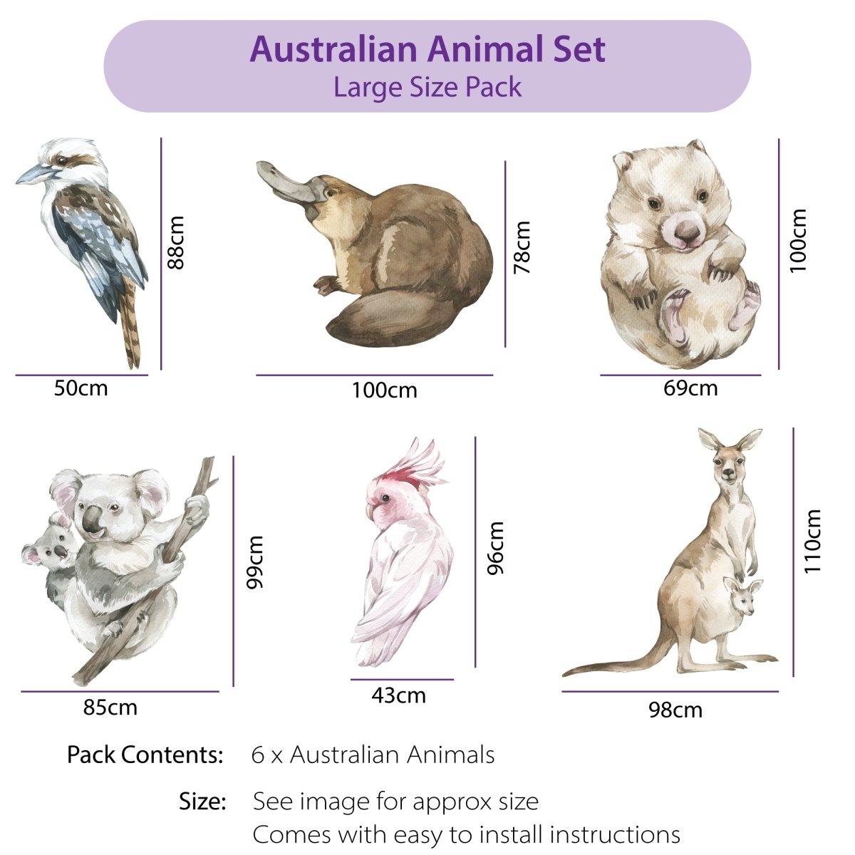 Australian Animal Wall Decal Set - Printibly