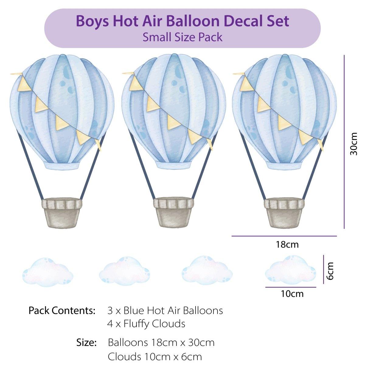 Blue Hot Air Balloons - Printibly