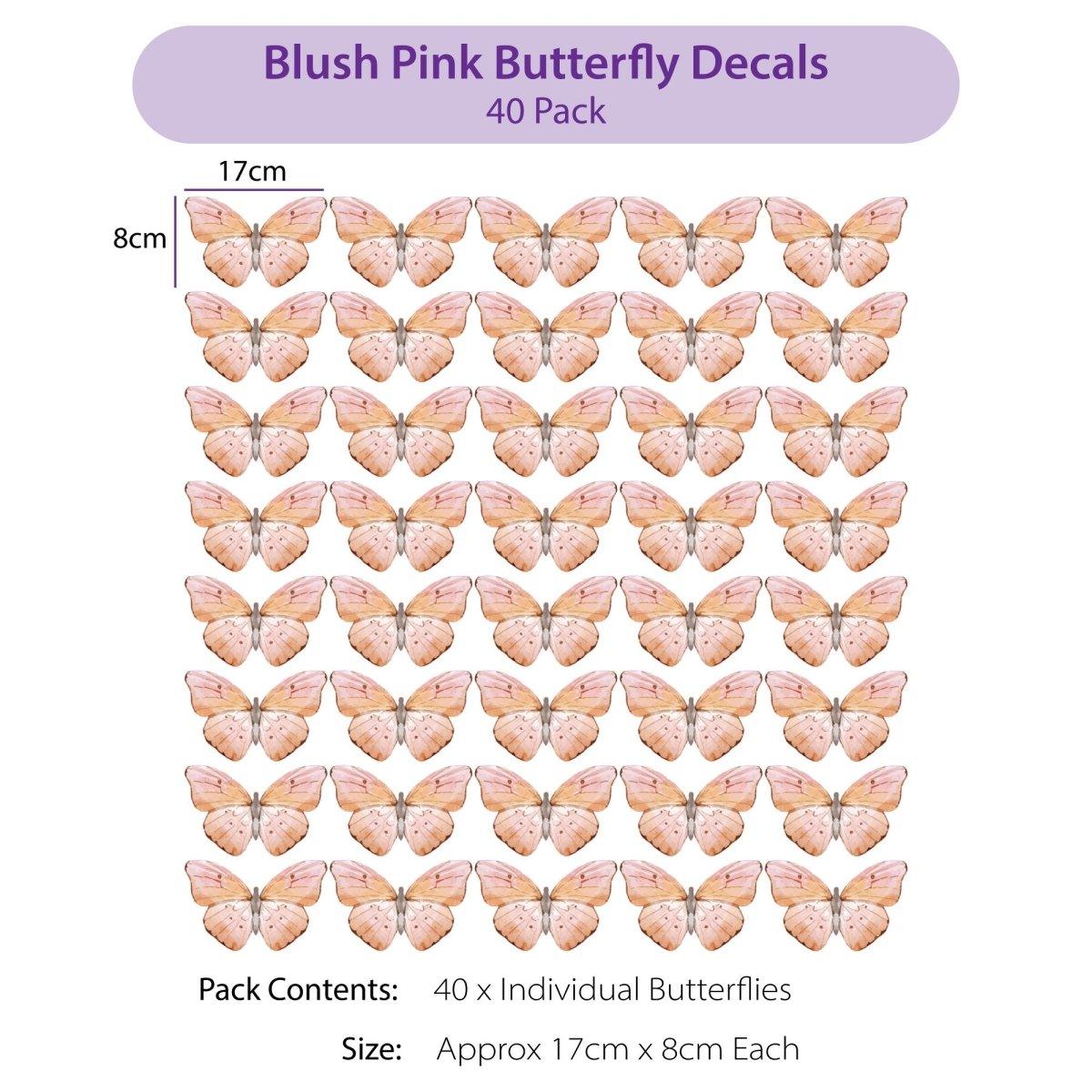 Blush Butterfly Wall Decals - Printibly