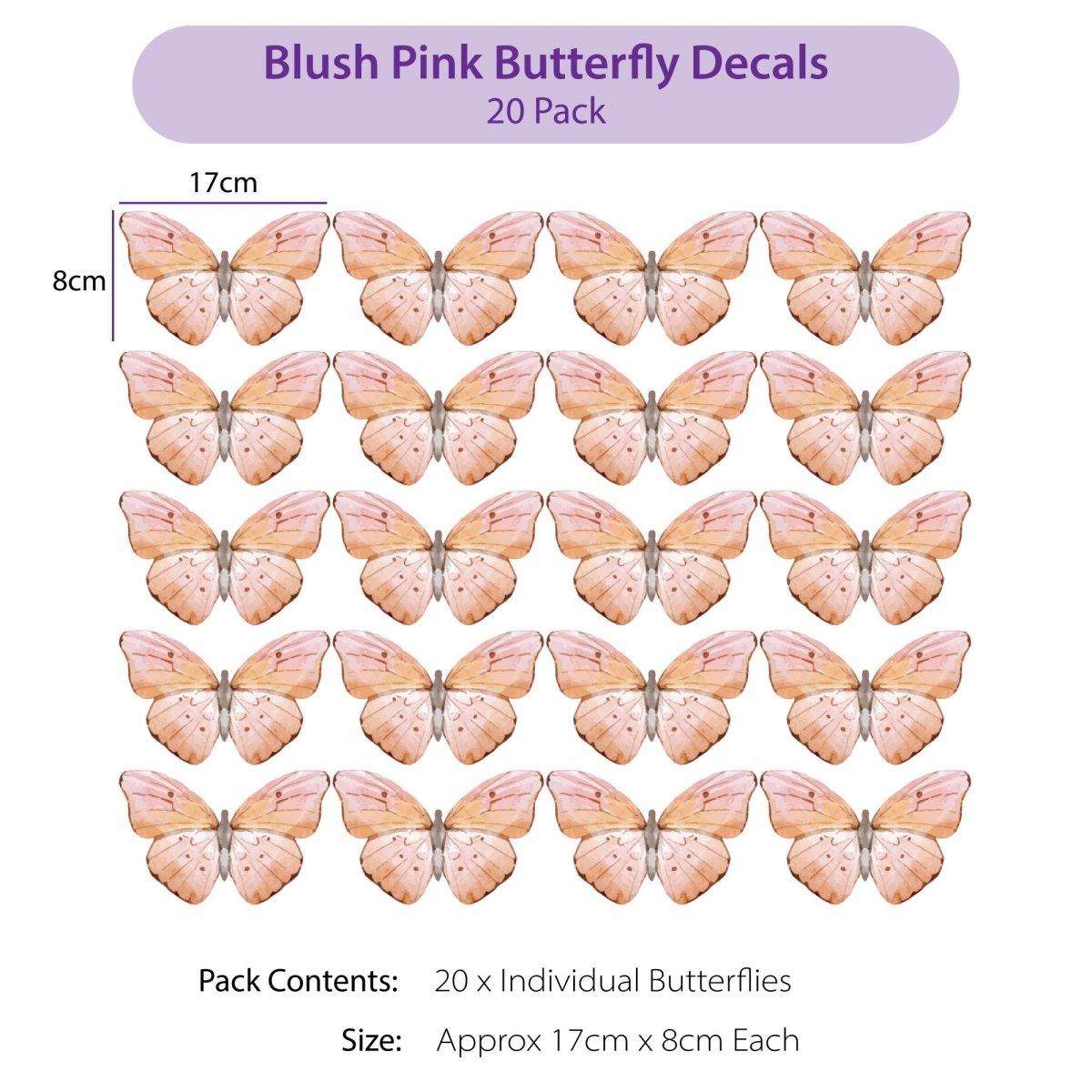 Blush Butterfly Wall Decals - Printibly