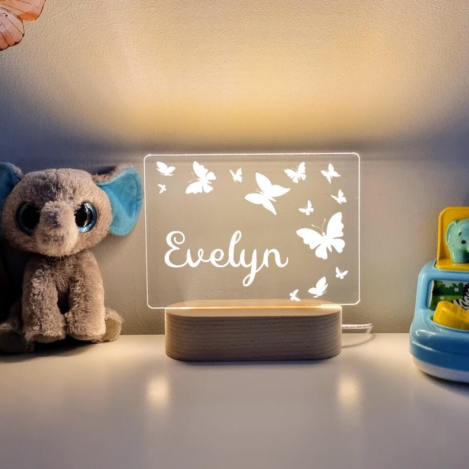 Butterfly Kaleidoscope - Personalised Engraved Night Light - Printibly