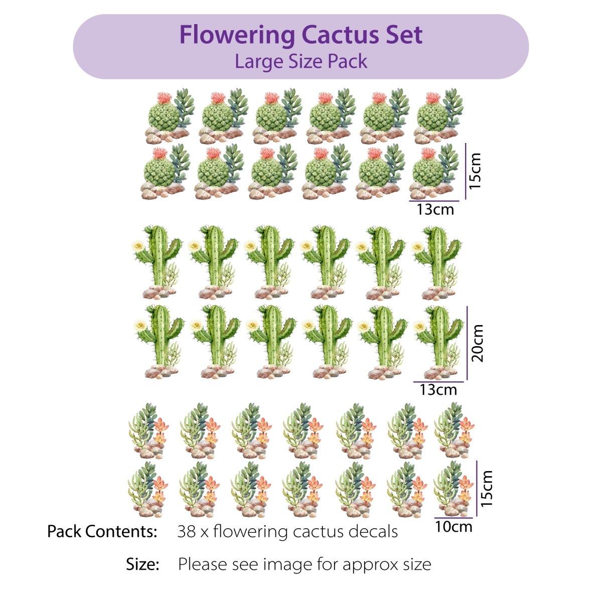 Flowering Cactus Wall Decals - Printibly