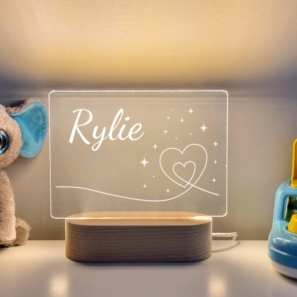 Flowing Heart Personalised Night Light - Printibly