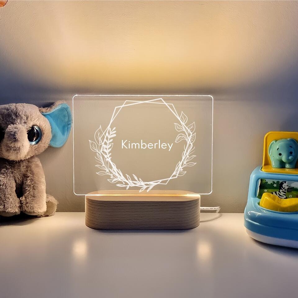 Hexagon Frame with Leaves Night Lamp - Printibly