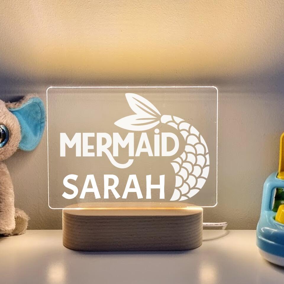 Mermaid Personalised Night Light - Printibly