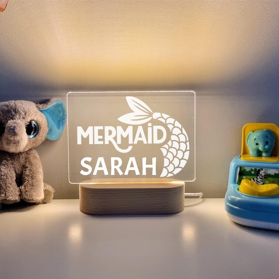 Mermaid Personalised Night Light - Printibly