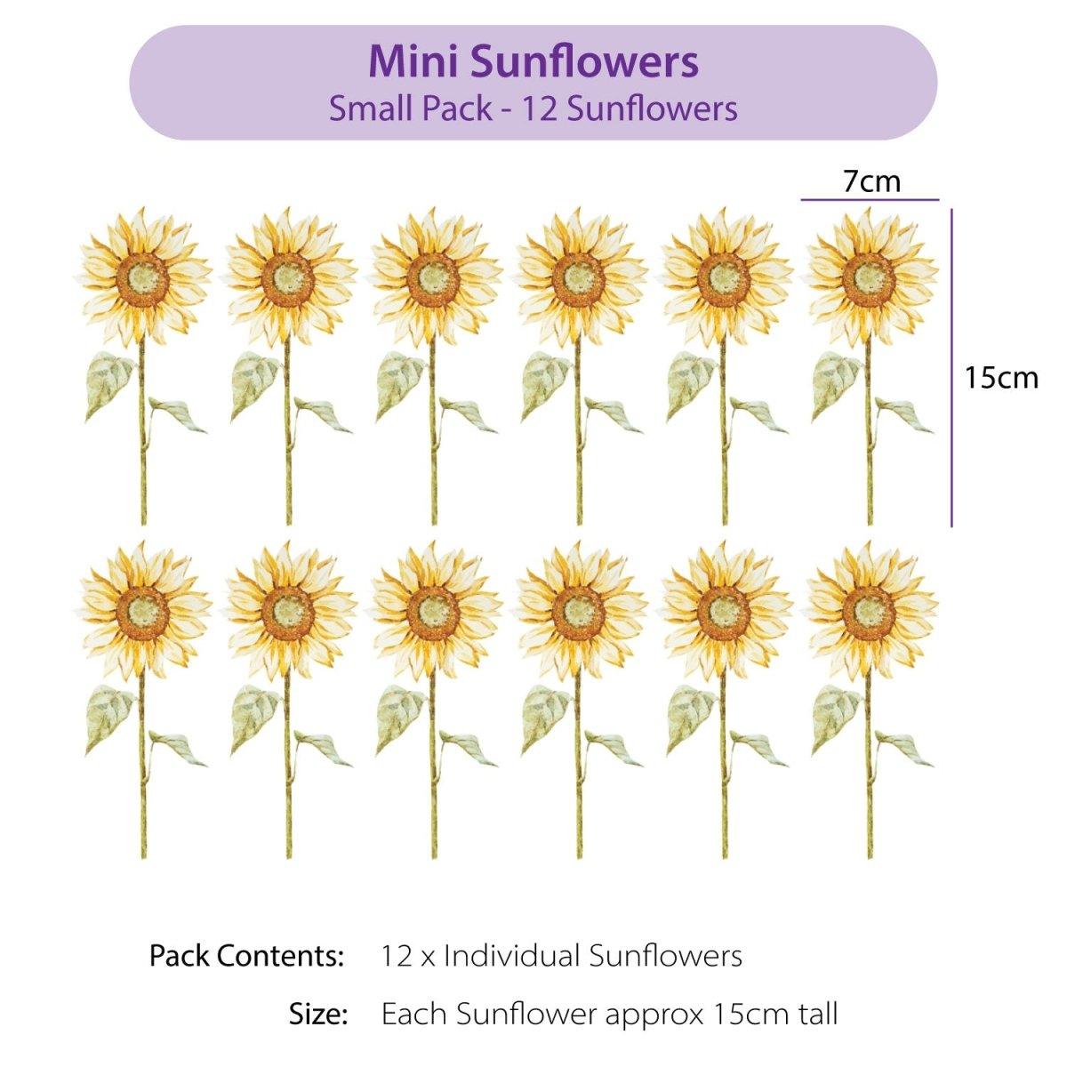 Mini Sunflower Wall Decals - Printibly