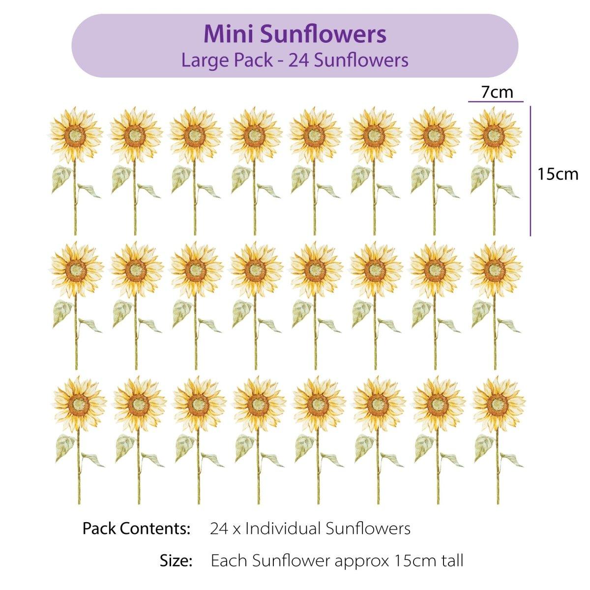 Mini Sunflower Wall Decals - Printibly