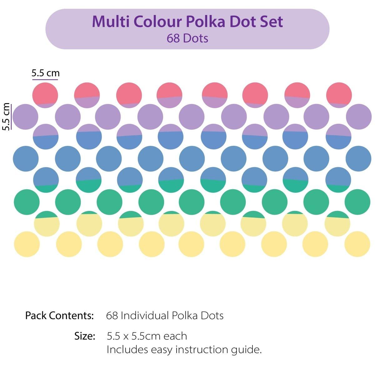Multicolour Polka Dot Decals - Printibly