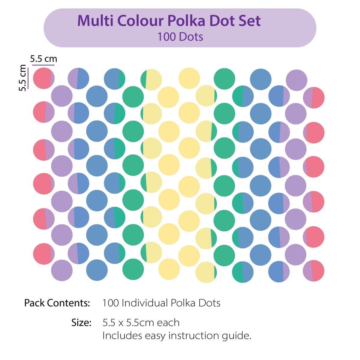 Multicolour Polka Dot Decals - Printibly