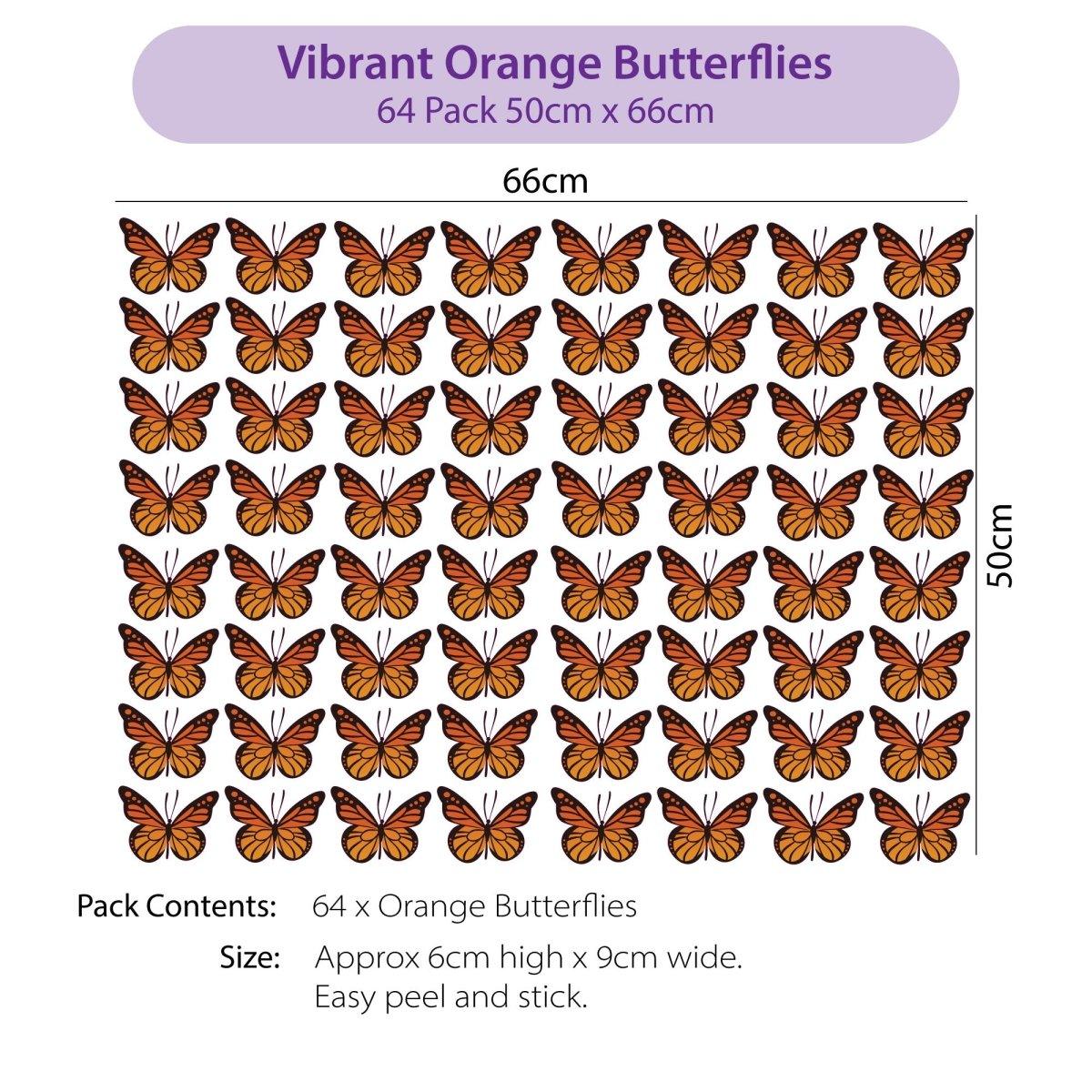 Orange Butterfly Decals - Printibly