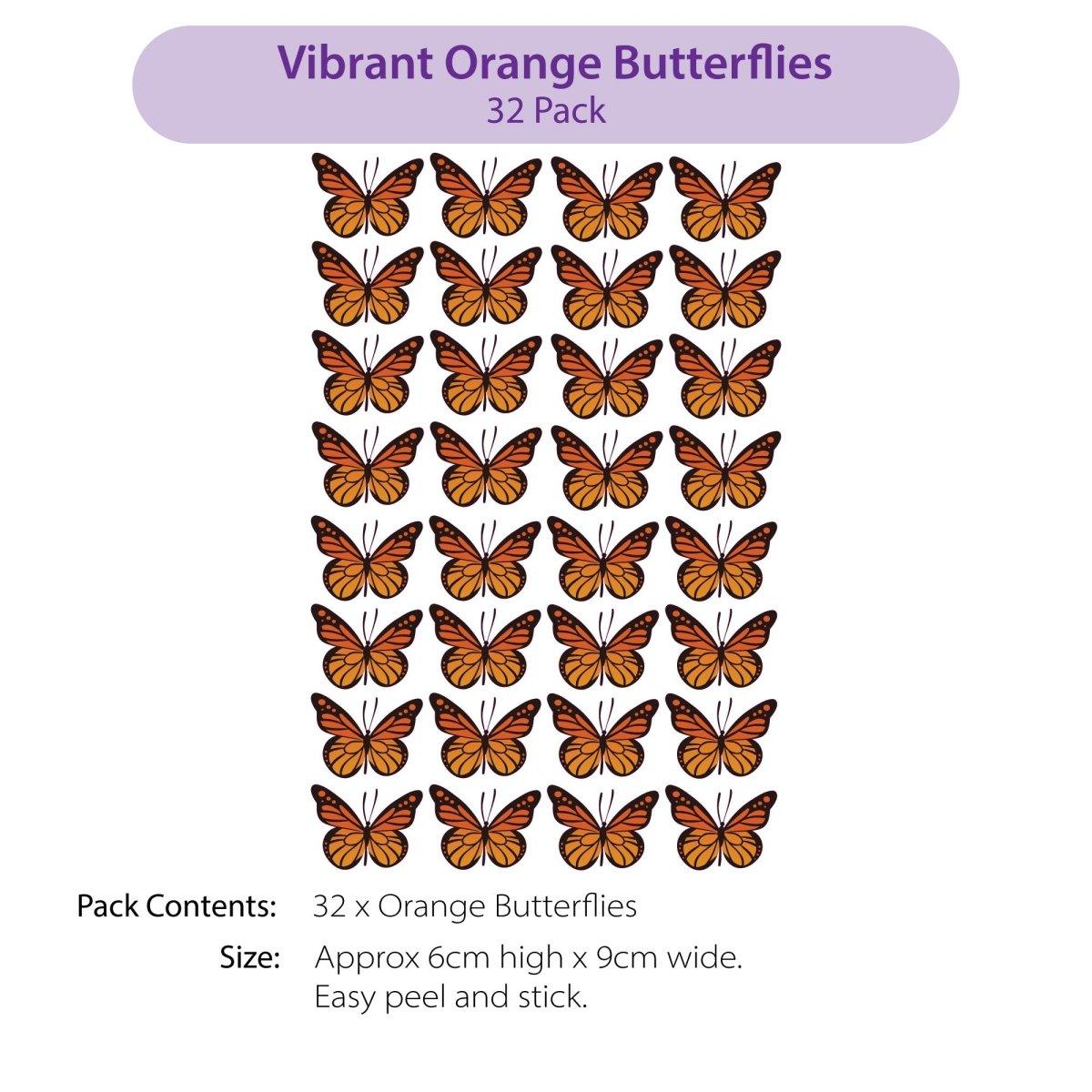 Orange Butterfly Decals - Printibly