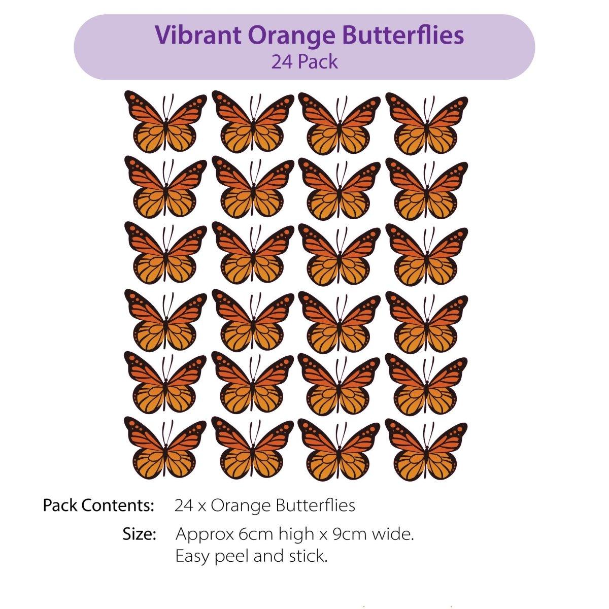 Orange Butterfly Decals - Printibly