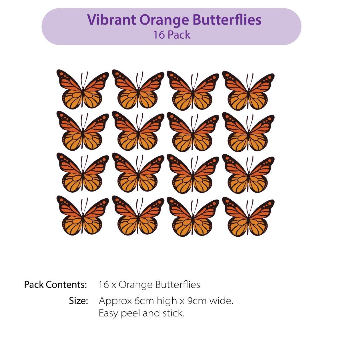 Orange Butterfly Decals - Printibly