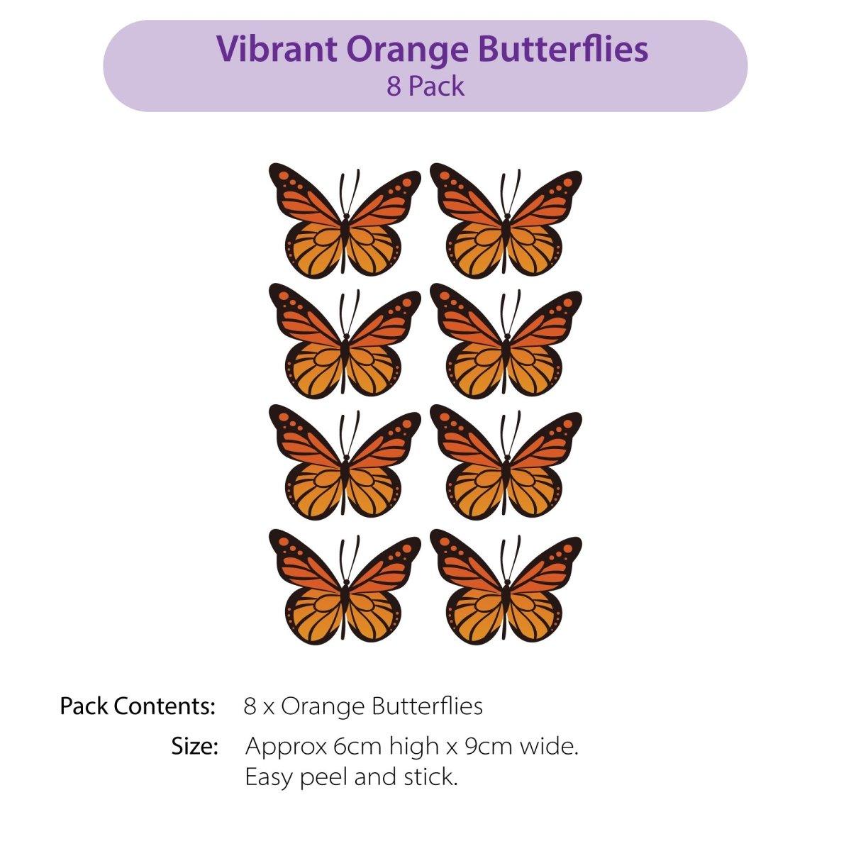 Orange Butterfly Decals - Printibly