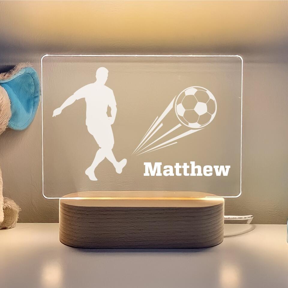 Soccer Player Personalised Night Light - Printibly