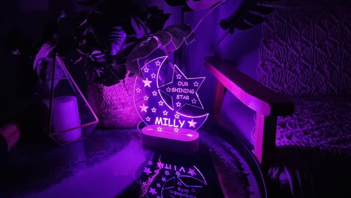 Star & Moon Acrylic Night Light - Printibly