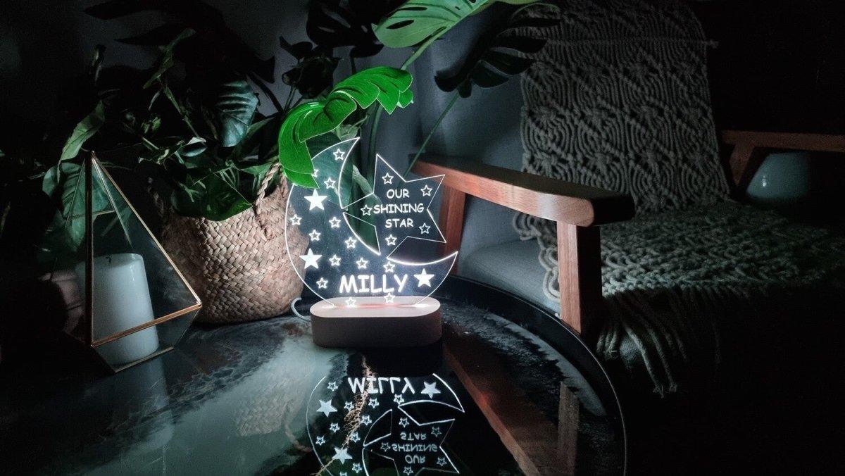 Star & Moon Acrylic Night Light - Printibly