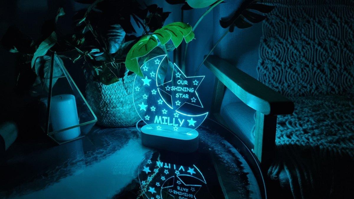Star & Moon Acrylic Night Light - Printibly