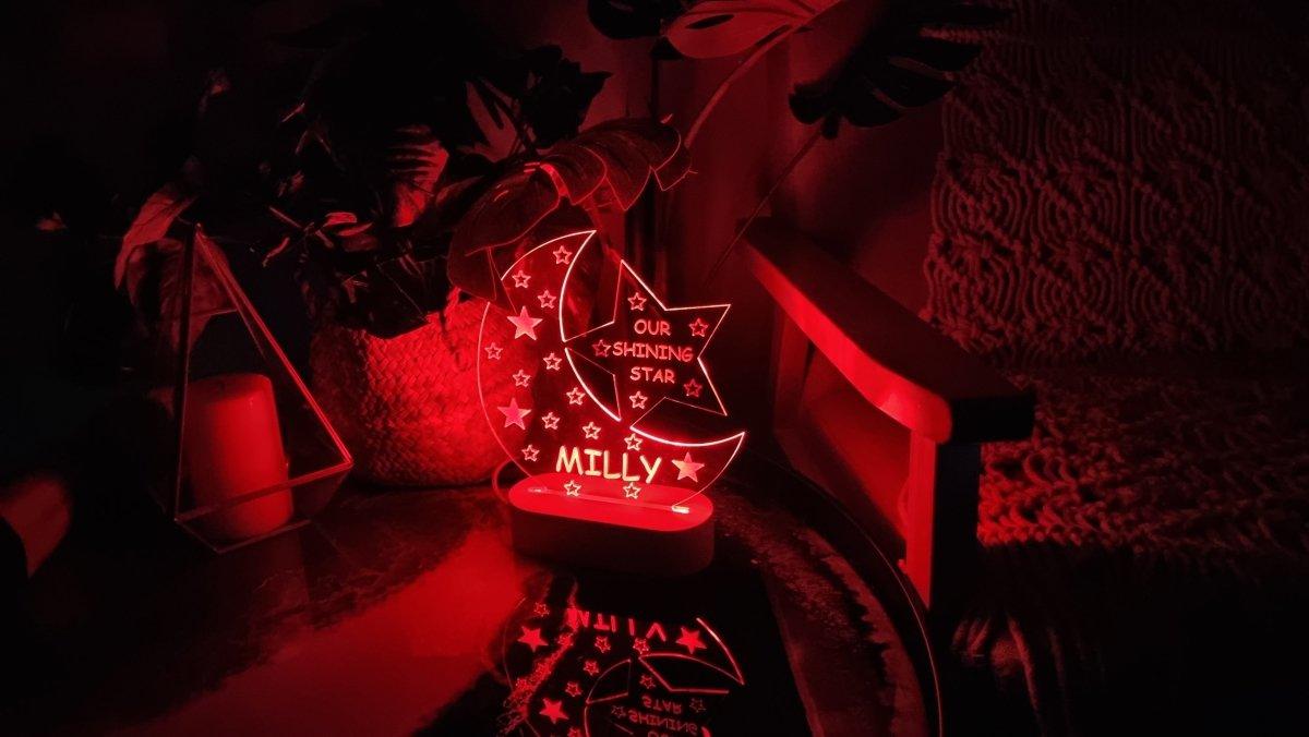Star & Moon Acrylic Night Light - Printibly
