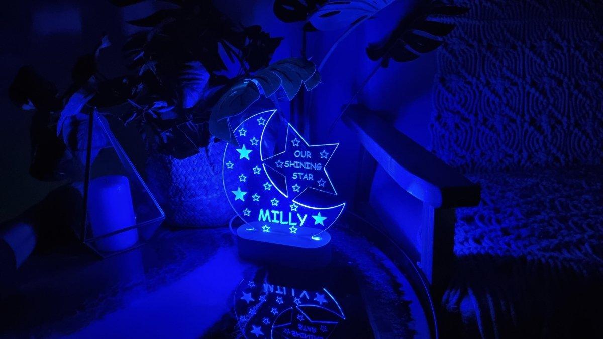 Star & Moon Acrylic Night Light - Printibly