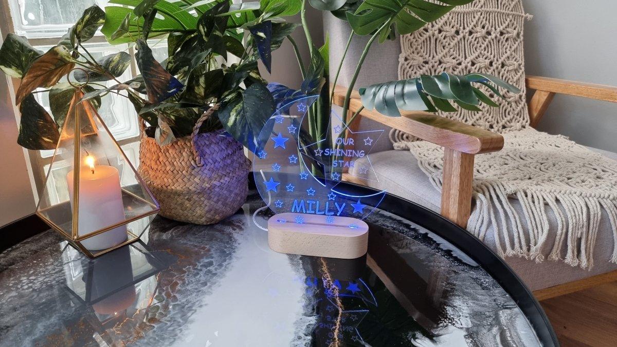 Star & Moon Acrylic Night Light - Printibly