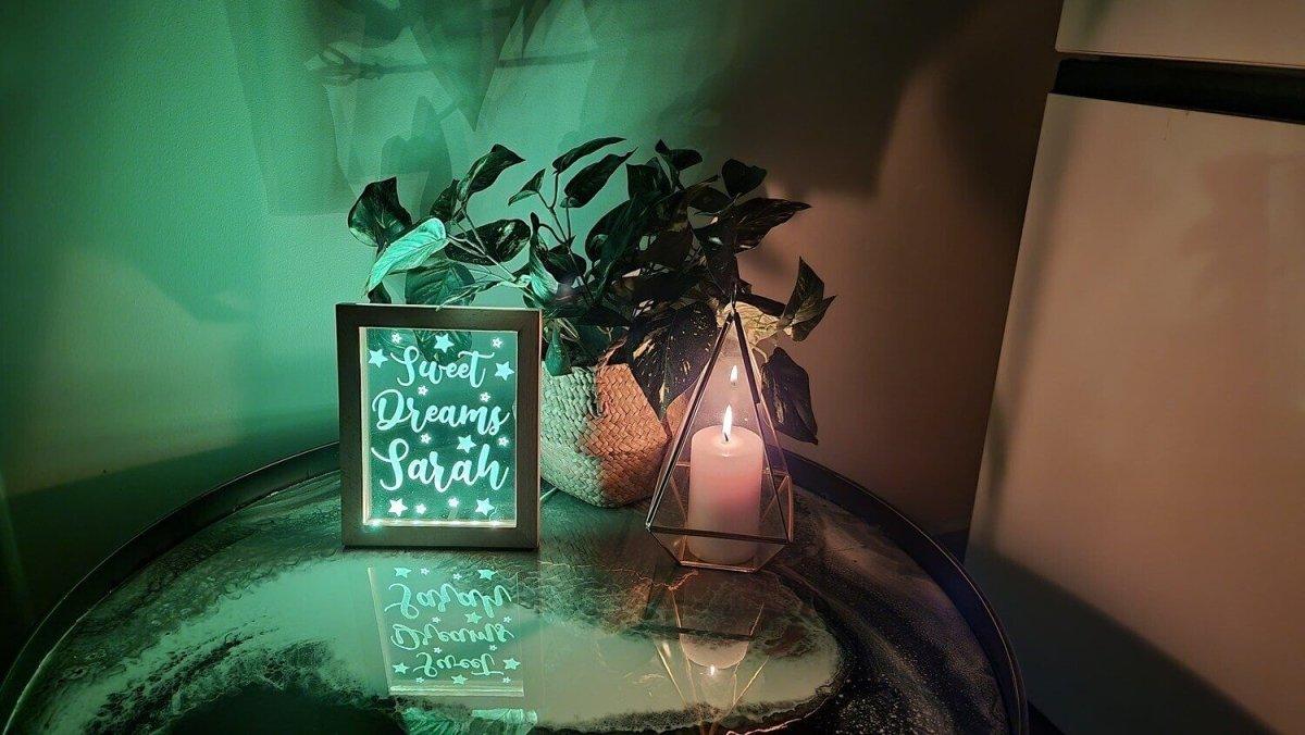 Sweet Dreams Wooden Frame LED Lamp - Printibly
