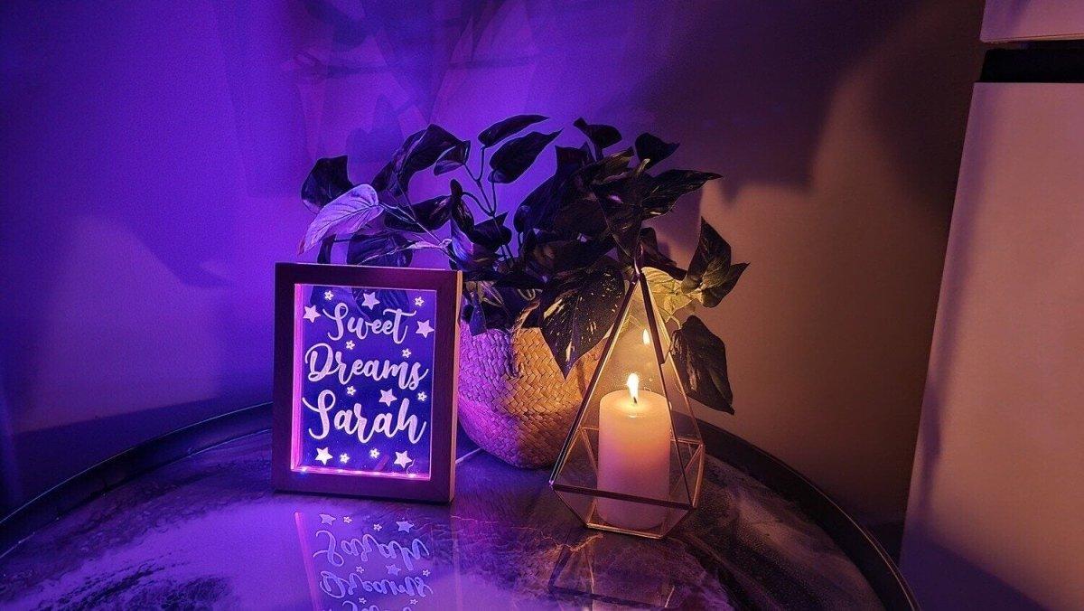 Sweet Dreams Wooden Frame LED Lamp - Printibly