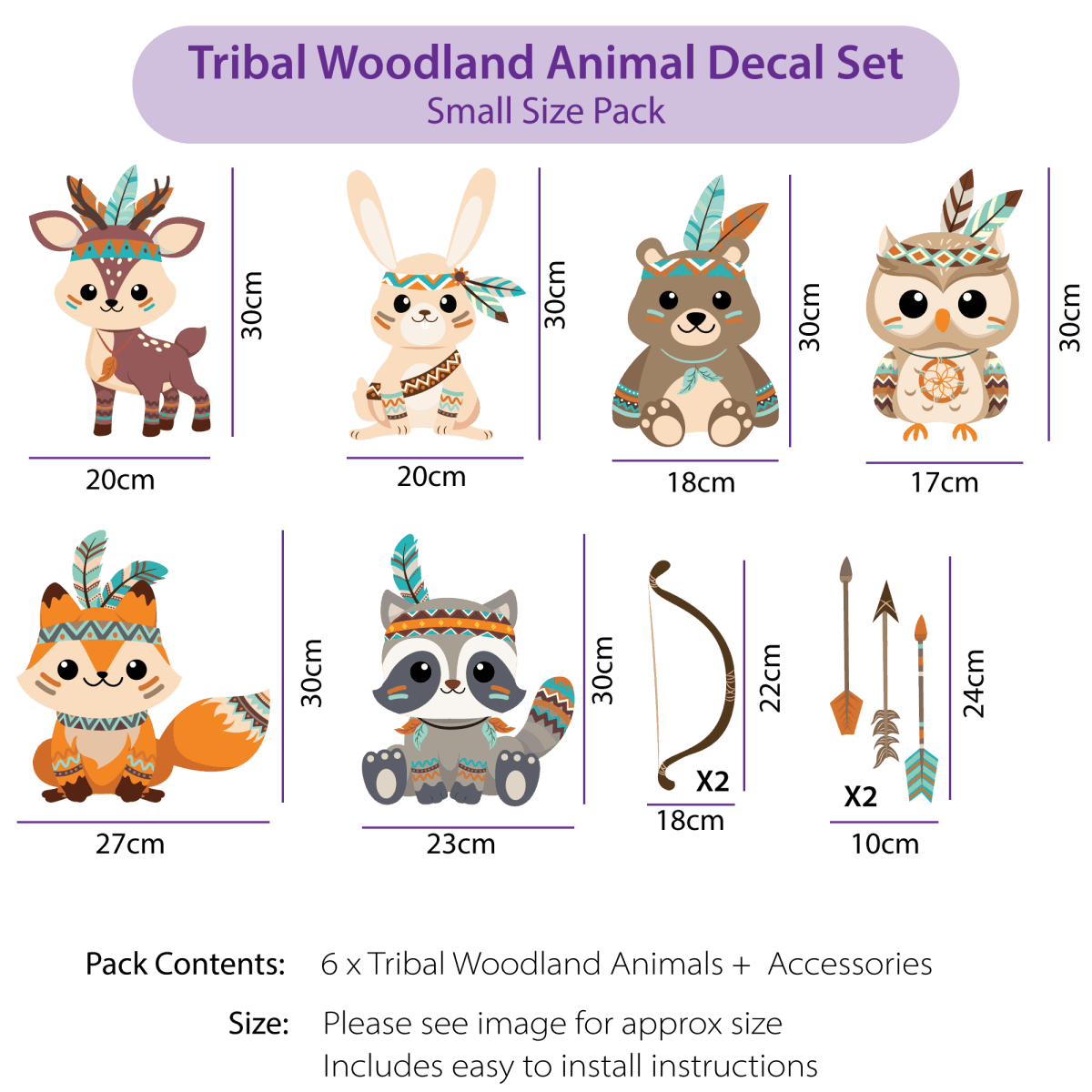 Tribal Woodland Animal Decal - Printibly
