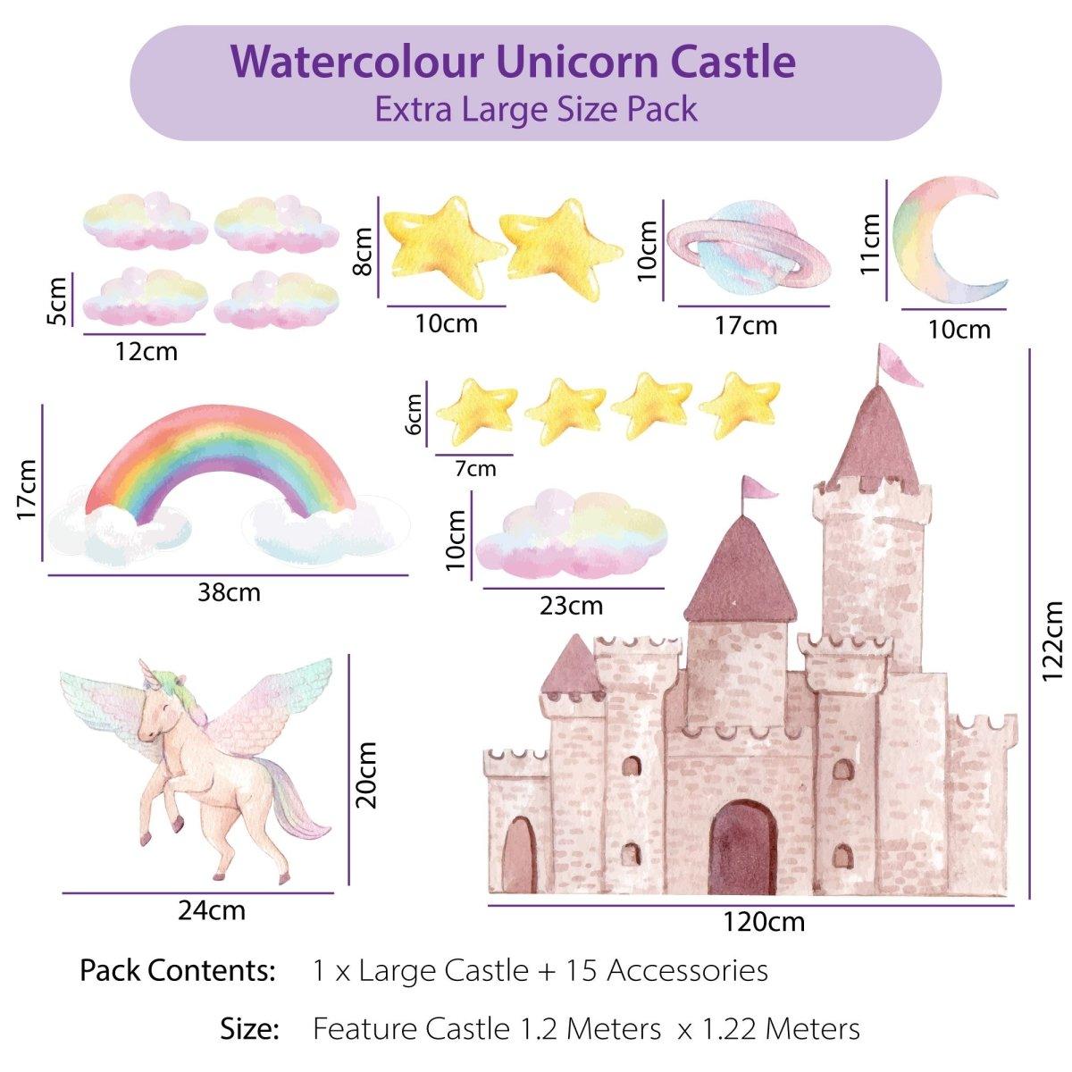 Unicorn Castle Wall Decal Set - Printibly