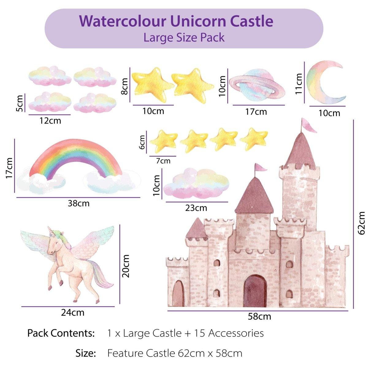 Unicorn Castle Wall Decal Set - Printibly