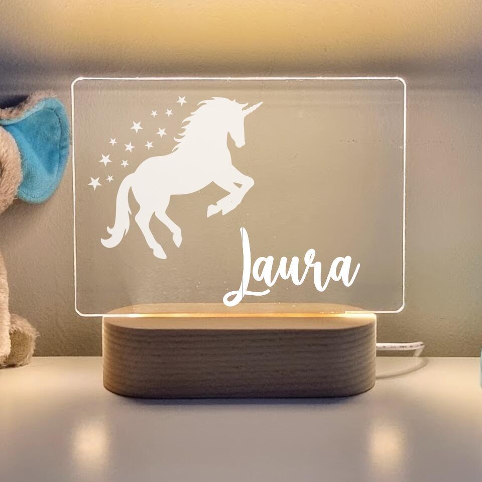 Unicorn & Stars Personalised Night Light - Printibly