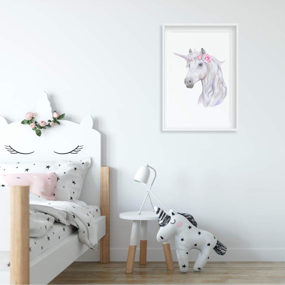 Watercolour Unicorn Rose Print - Printibly
